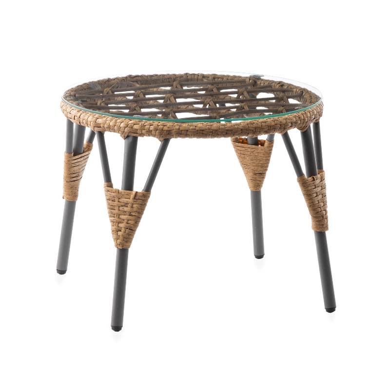 Recycled Plastic Rattan Chat Set - Natural